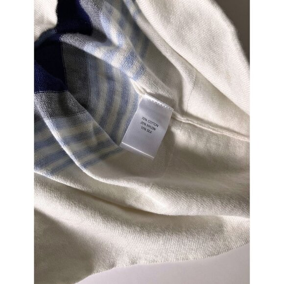 Wispr by Brodie Gradient Nautical Stripe Silkblend Sweater Blue White Size Large - Picture 6 of 6